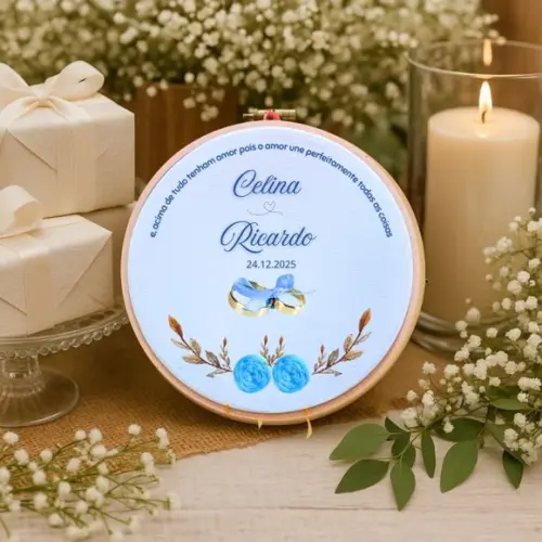 Porta Alianças Rosas Personalizado com Frase ou Salmo