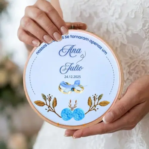 Porta Alianças Rosas Personalizado com Frase ou Salmo