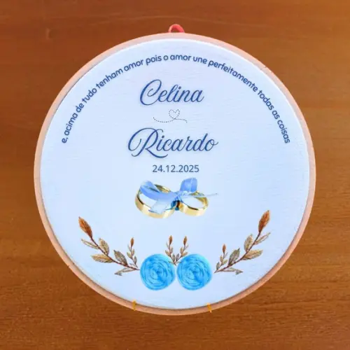 Porta Alianças Rosas Personalizado com Frase ou Salmo