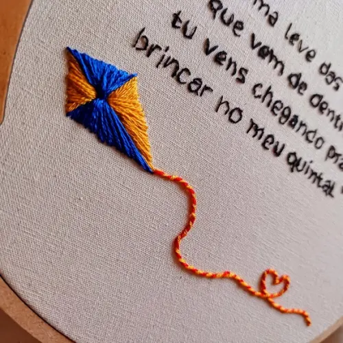 Decoração Quarto Bebê Bordado em Bastidor Música Anunciação