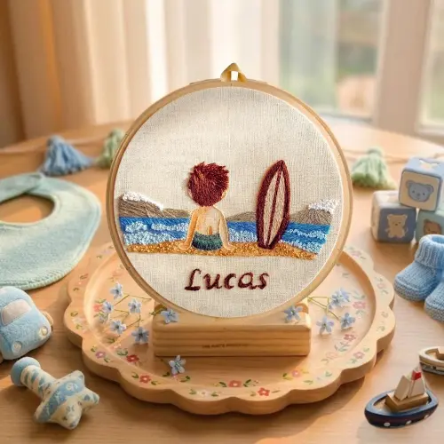Bastidor Bordado Personalizado Porta Maternidade Quarto Bebe