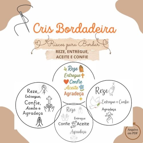 Riscos para Bordar Frase Motivacional Auto-Estima Pacote com 4 riscos