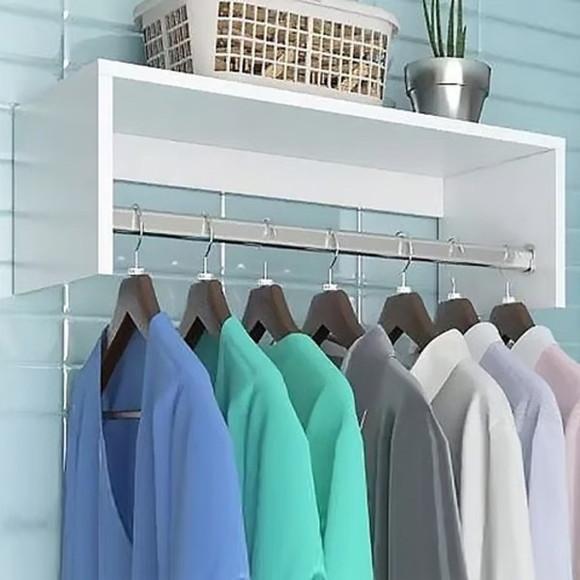 2 Cabideiro Madeira de Parede Organizador Arara 60 cm Mdf.