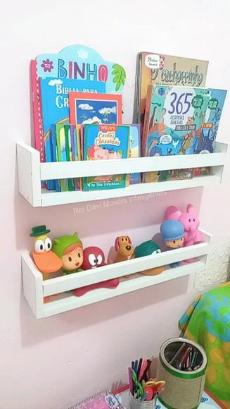 2 Prateleiras Montessorianas Livros Infantil 100% mdf