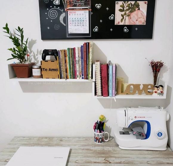 3 Prateleiras u Decorativa p/ Livros mdf Branco