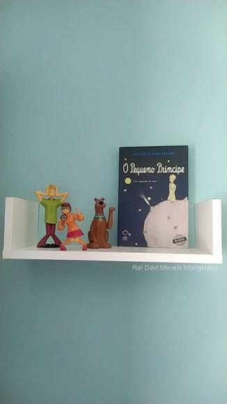 4 Prateleiras u Decorativa p/ Livros mdf Branco. .