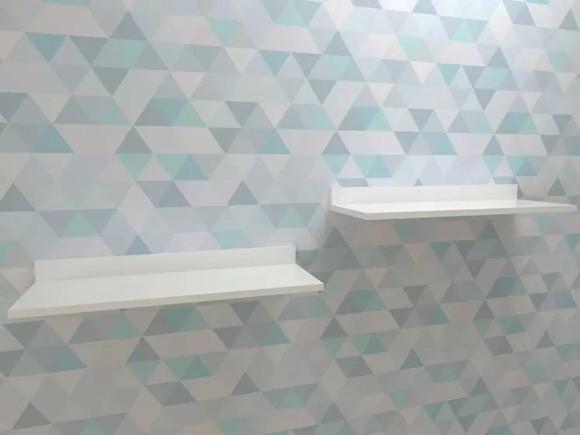 4 Prateleiras mdf 60x20 Lisas e com Suporte mdf Branco.