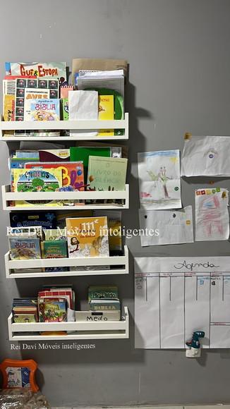 4 Prateleiras Montessoriana Livros Infantil mdf Branco 60 cm