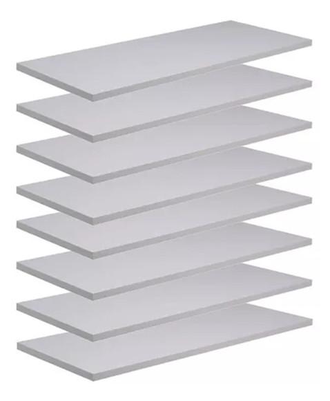 8 Prateleiras mdf 60x10 Lisas e sem Suporte mdf Branco