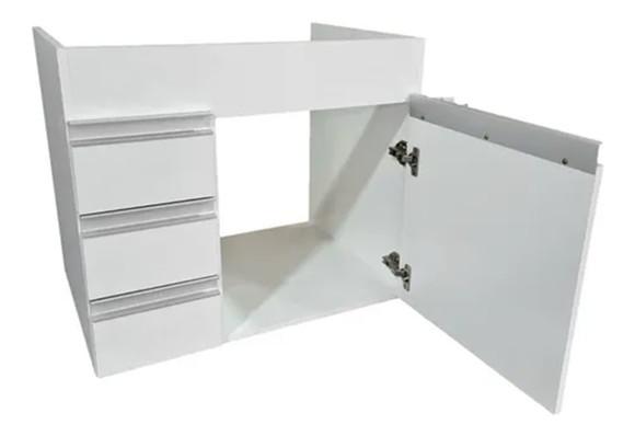 Armário 3 Gavetas 1 Porta Gabinete Banheiro Cozinha Mdf..