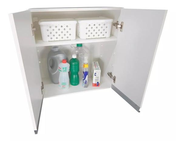 Armário Aéreo 2 Portas Cozinha Escritório Lavanderia Branco