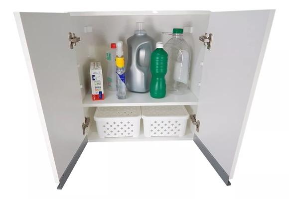Armário Aéreo 2 Portas Cozinha Escritório Lavanderia Branco