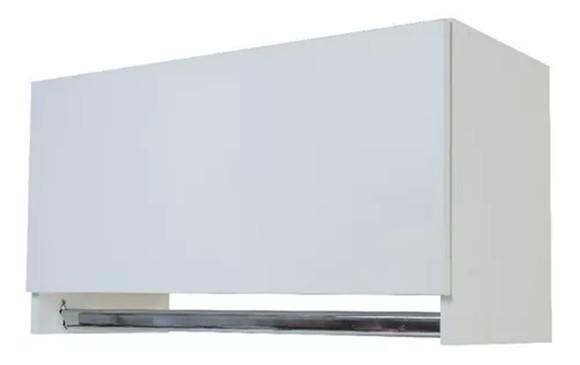 Armário Aéreo Basculante 60 cm mdf Branco c/ Cabideiro