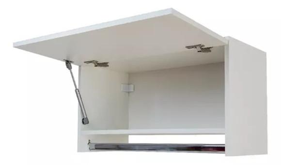 Armário Aéreo Basculante 65 cm 100% mdf Branco c/ Cabideiro