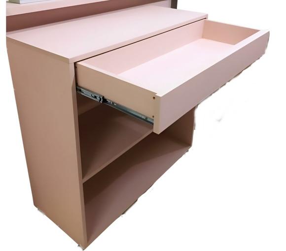 Balcão Organizador c/ Gaveta p/ Brinquedo Montessoriano Rosa