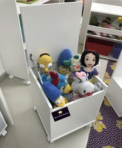 Baú de Brinquedos Montessoriano mdf c/ Rodinhas
