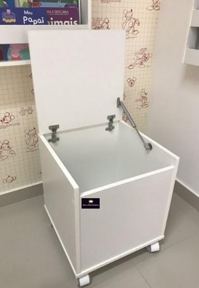 Baú de Brinquedos Montessoriano mdf c/ Rodinhas