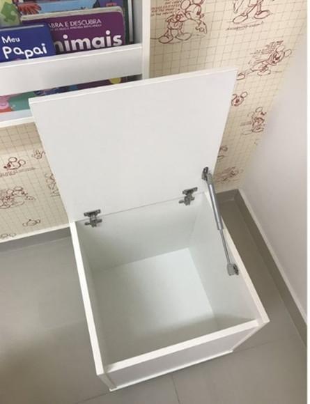 Baú de Brinquedos Montessoriano mdf c/ Rodinhas