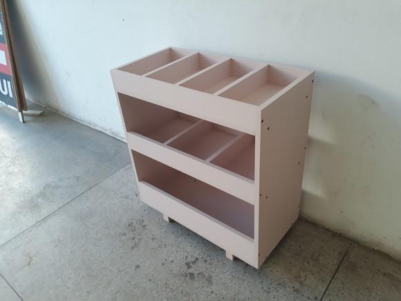 Baú Estante Organizador de Brinquedos Montessoriano mdf Rosa