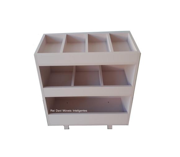 Baú Estante Organizador de Brinquedos Montessoriano mdf Rosa