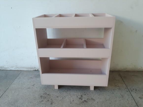 Baú Estante Organizador de Brinquedos Montessoriano mdf Rosa
