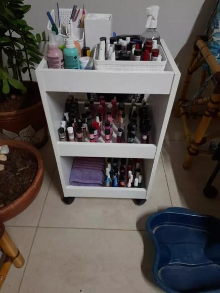 Carrinho Organização Estéticos Auxiliar Suporte Esmaltes.