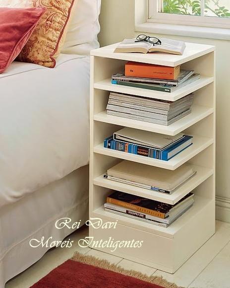 Combo 2 Criado Estante Porta Livros Mesinha de Canto mdf ,