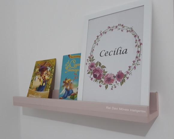 Combo c/ 2 Prateleiras para Quadros Livros Infantil Rosa