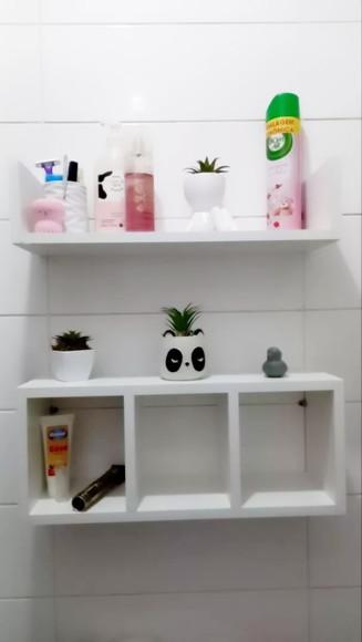 Combo Nicho Triplo + Prateleira Decorativo 100% mdf Branco