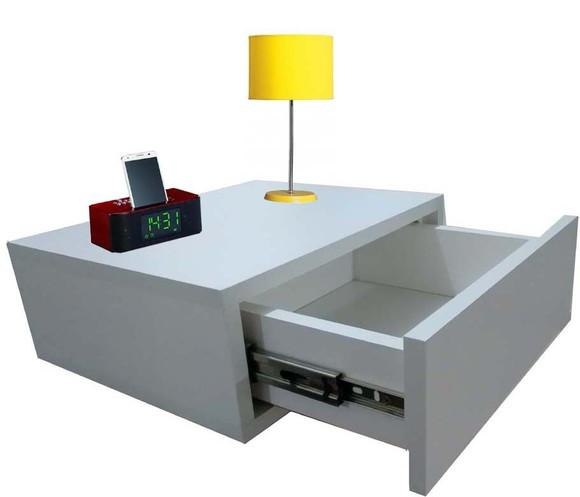 Criado Mudo c/ Gaveta em 100% mdf Branco Tx,