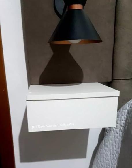 Criado Mudo c/ Gaveta Mesinha de Canto 100% mdf Branco .