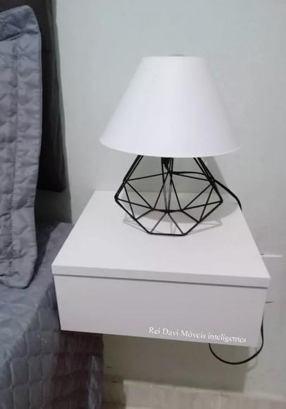 Criado Mudo c/ Gaveta Mesinha de Canto 100% mdf Branco Tx..