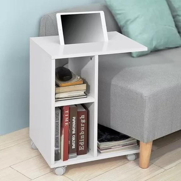 Criado Mudo Mesa Lateral Portátil com Apoio para Notebook