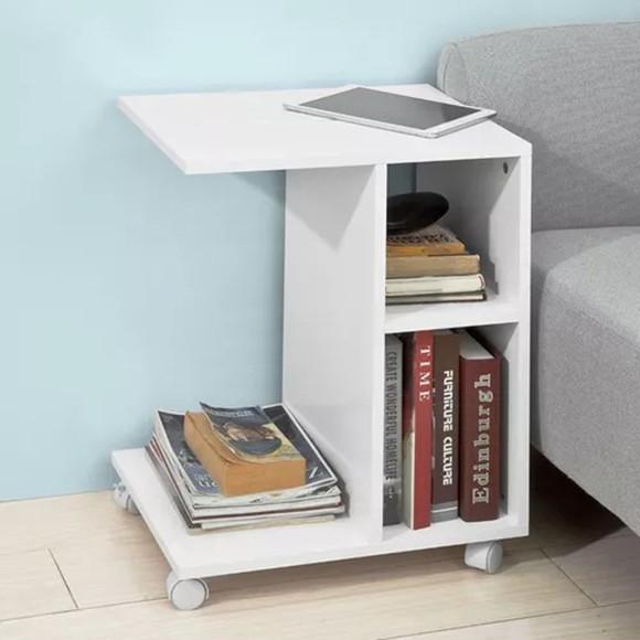 Criado Mudo Mesa Lateral Portátil com Apoio para Notebook