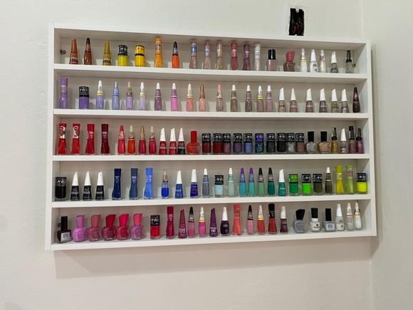 Expositor de Esmaltes -90lx60ax6p-p/manicures - mdf Branco