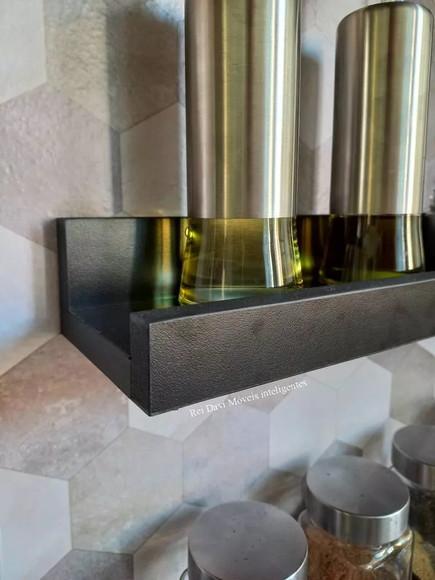 Kit 02 Prateleiras Decorativas mdf Preto Multiuso 60x10x6,5