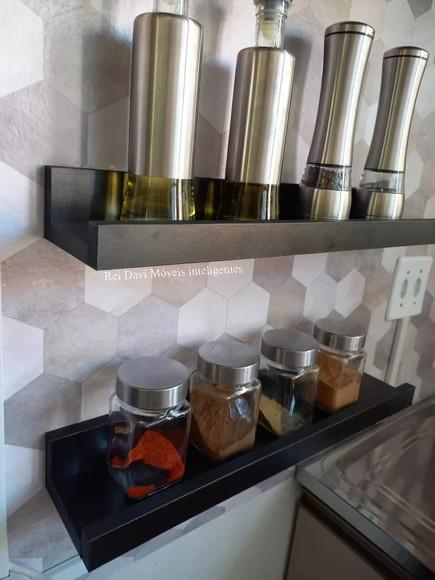 Kit 02 Prateleiras Decorativas mdf Preto Multiuso 60x10x6,5