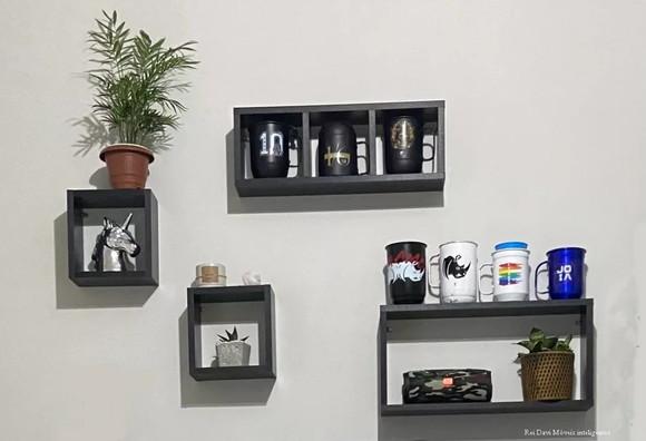 Kit 04 Nichos Decorativos em mdf Preto