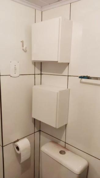 Kit 2 Nicho Toalheiro Armário com Porta Banheiro 40x40x20