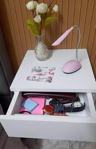 Kit c/ 2 Criado Mudo c/ Gaveta Mesinha de Canto 100% mdf