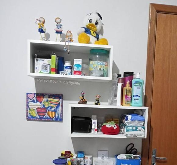 Kit c/ 2 Nichos Decorativos c/ Fundo 60x30x15 mdf Branco