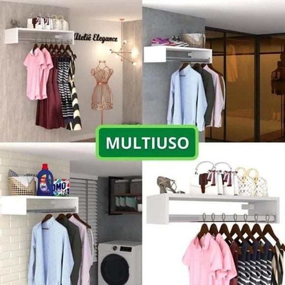 Kit c/ 4 Cabideiro de Parede Organizador Arara 60 cm mdf