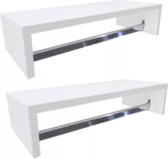 Kit c/ 4 Cabideiro de Parede Organizador Arara 50 cm mdf