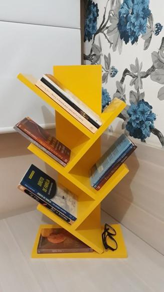 Livreiro Porta Livro Estante de Mesa Prateleira Amarelo ..