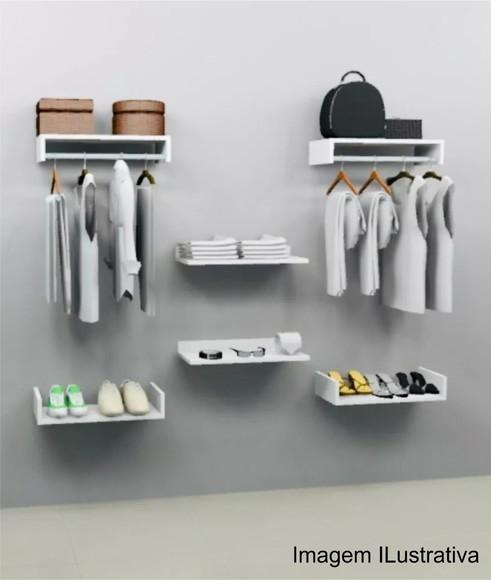 Módulos Kit Closet 2 Prateleiras 2 Cabideiros 2 Sapateiras