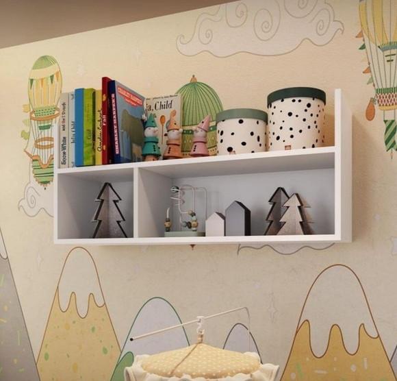 Nicho Cubo Duplo Decoração Quarto Sala 100% mdf