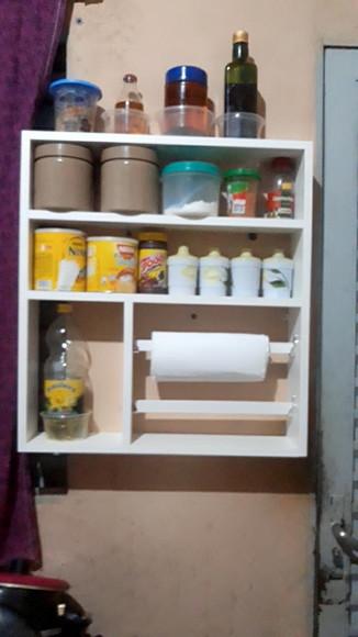 Nicho de Cozinha Porta Tempero Papel mdf Branco