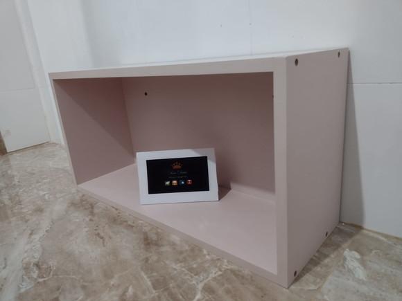 Nicho Decorativo Retangular , Sala, Cozinha 60 cm mdf Rosa.;