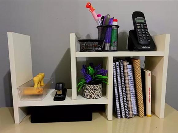 Nicho Organizador Decorativo Mesa Escritório Porta Treco mdf