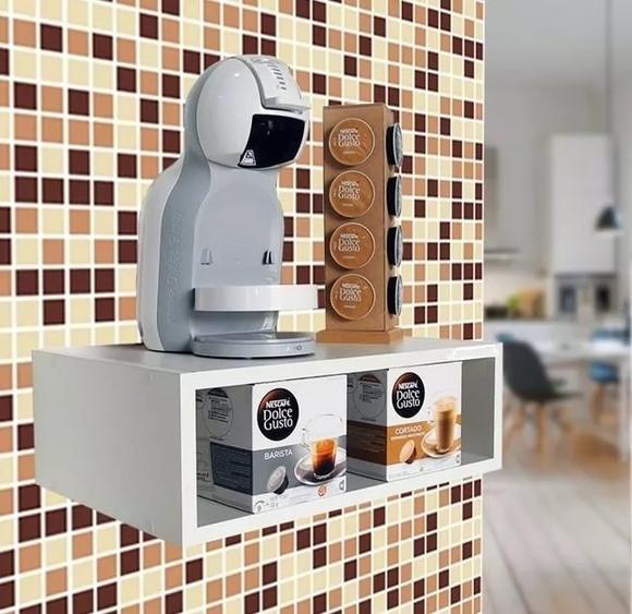 Nicho para Cafeteira Cápsulas Dolce Gusto Suporte Branco Tx